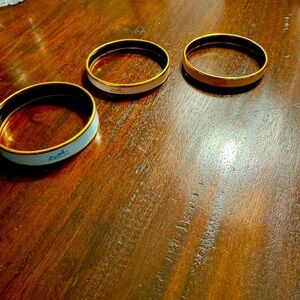 Hermès Horse Carriage Motif Bangle Bracelet- pink / orange- narrow, blue -wide